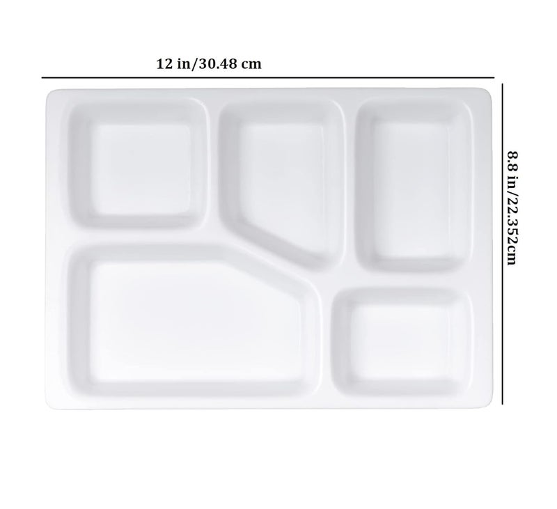 Neena Crockeries Neena Crockeries 5 Partition Plate Bhojan Thali Dinner Plate Set of 6  - Image 2