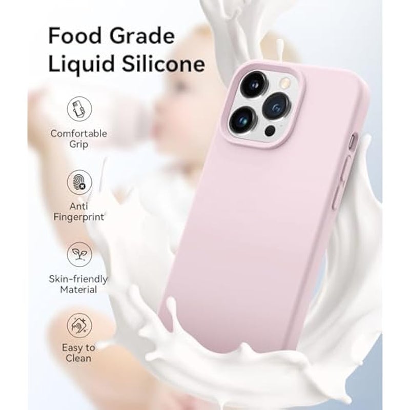 Magnetic for iPhone 13 Pro Max Phone Case, 【Compatible with MagSafe】【Military Shockproof Protection】 Silicone Case with Soft Anti-Scratch Microfiber Lining, 6.7 inch, Ice Pink - Image 3