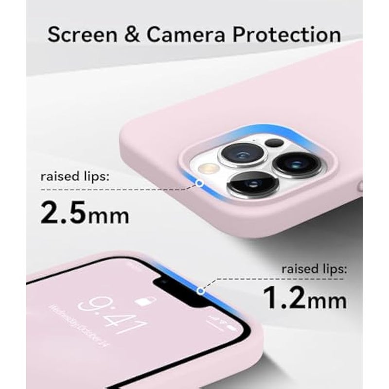 Magnetic for iPhone 13 Pro Max Phone Case, 【Compatible with MagSafe】【Military Shockproof Protection】 Silicone Case with Soft Anti-Scratch Microfiber Lining, 6.7 inch, Ice Pink - Image 5