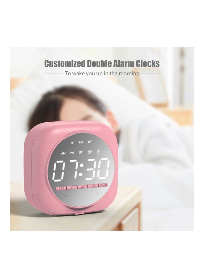 Bluetooth Speaker Alarm Clock Pink - Image 3