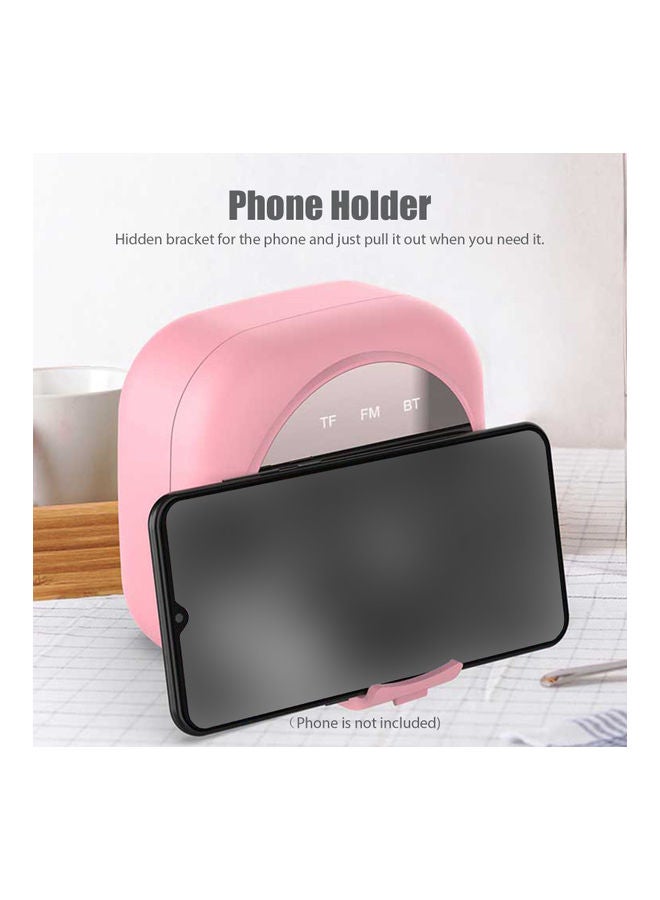 Bluetooth Speaker Alarm Clock Pink - Image 2