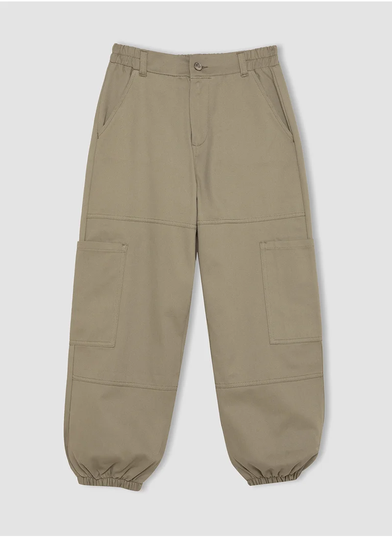 DeFacto Cargo Pocket Elasticated Waist And Cuffed Cotton Parachute Pants