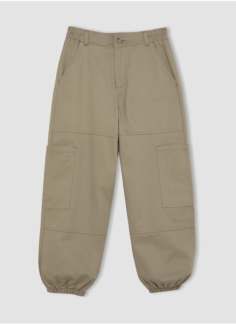 DeFacto Cargo Pocket Elasticated Waist And Cuffed Cotton Parachute Pants  - Image 1