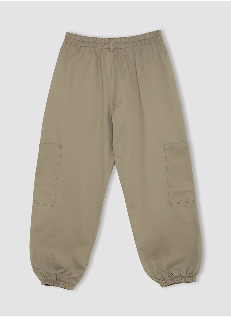 ديفاكتو Cargo Pocket Elasticated Waist And Cuffed Cotton Parachute Pants