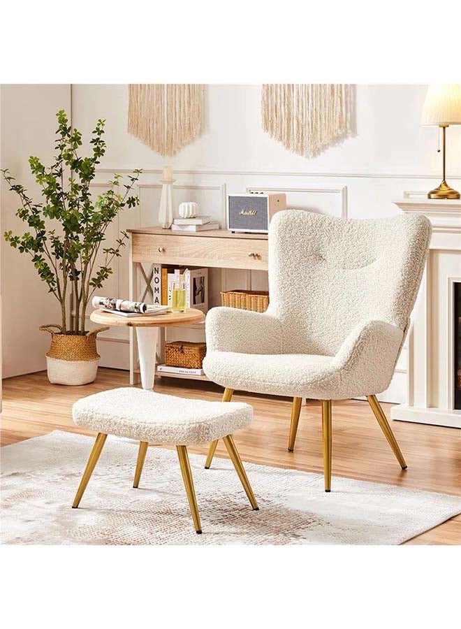 Al Home Beige Boucle Chair and Pouf Set Swedish Wood By Alhome 80
Pouf : 55x85
Pouf 45 cm 