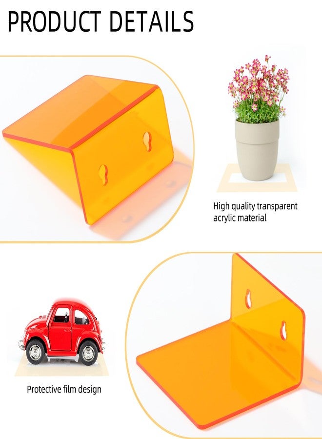 LUOBAO Acrylic Wall Shelves for Storage,Floating Shelf,Multicolored Display Shelves,Ledges for Figures,Plant,Picture Photo for Bedroom Decor Living Room - Image 3