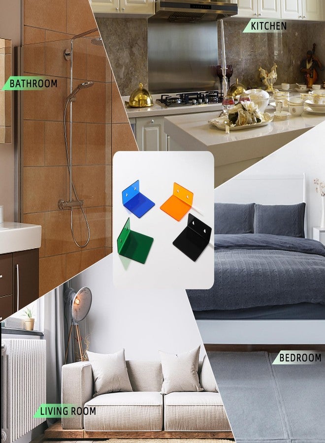 LUOBAO Acrylic Wall Shelves for Storage,Floating Shelf,Multicolored Display Shelves,Ledges for Figures,Plant,Picture Photo for Bedroom Decor Living Room - Image 4