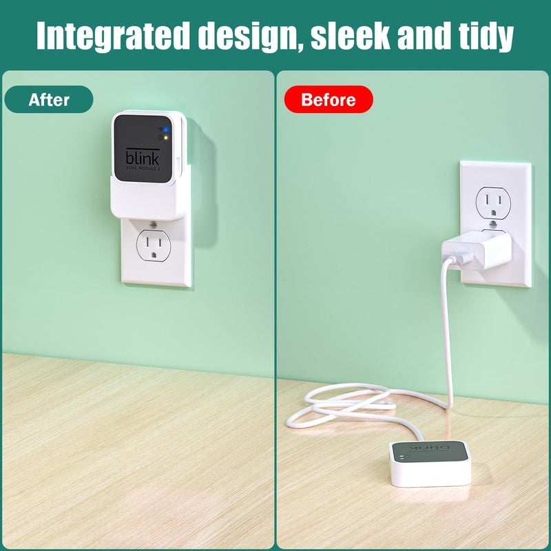 Aaeytby Outlet Wall Mount for Blink Sync Module 2, 2-in-1 Charging Station(Mount & Charger) - Space-Saving Bracket for Blink Security Camera, Easy Installation & Flexible Placement - Image 4