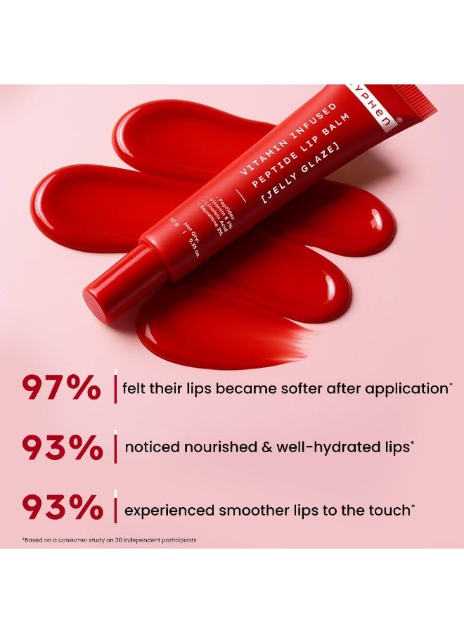 Hyphen Tinted Lip Balm | Brightens & Reduces Dark Lips & Pigmentation | 1% Vitamin E, Peptide & 2% Squalane | 24H Moisturization for Dry & Chapped Lips | Jelly Glaze (Red Shade)- 10g - Image 5