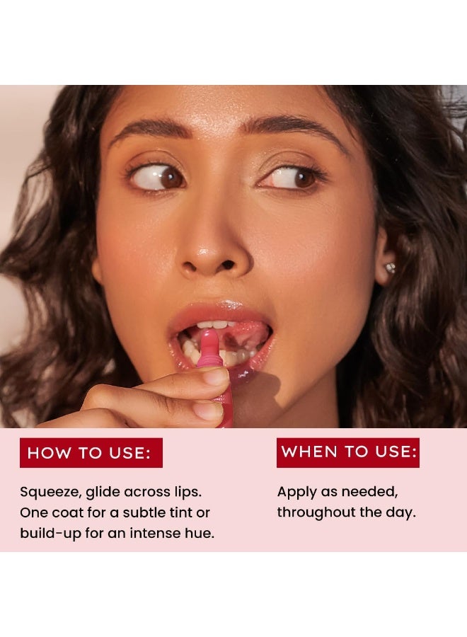 Hyphen Tinted Lip Balm | Brightens & Reduces Dark Lips & Pigmentation | 1% Vitamin E, Peptide & 2% Squalane | 24H Moisturization for Dry & Chapped Lips | Jelly Glaze (Red Shade)- 10g - Image 2