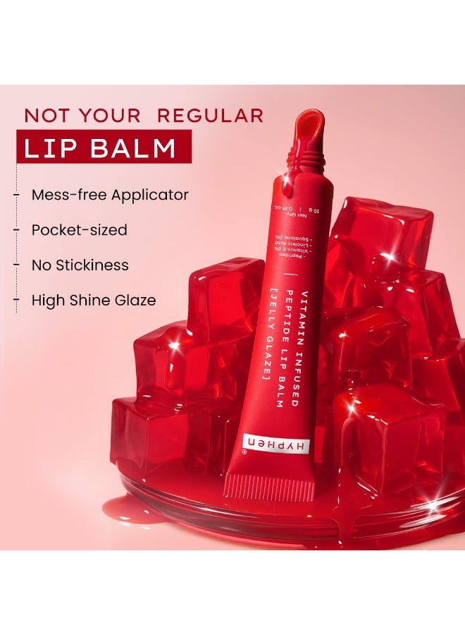 Hyphen Tinted Lip Balm | Brightens & Reduces Dark Lips & Pigmentation | 1% Vitamin E, Peptide & 2% Squalane | 24H Moisturization for Dry & Chapped Lips | Jelly Glaze (Red Shade)- 10g - Image 3
