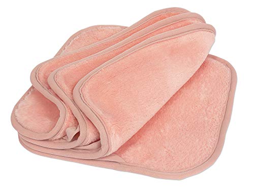 Eurow Reusable Makeup Remover Cloths, Soft Microfiber Face Towels for All Skin Types, Chemical-Free, Protective, Machine Washable, Gentle & Effective Facial Cleansing, 8"x8", Coral, 4-Pack - Image 1