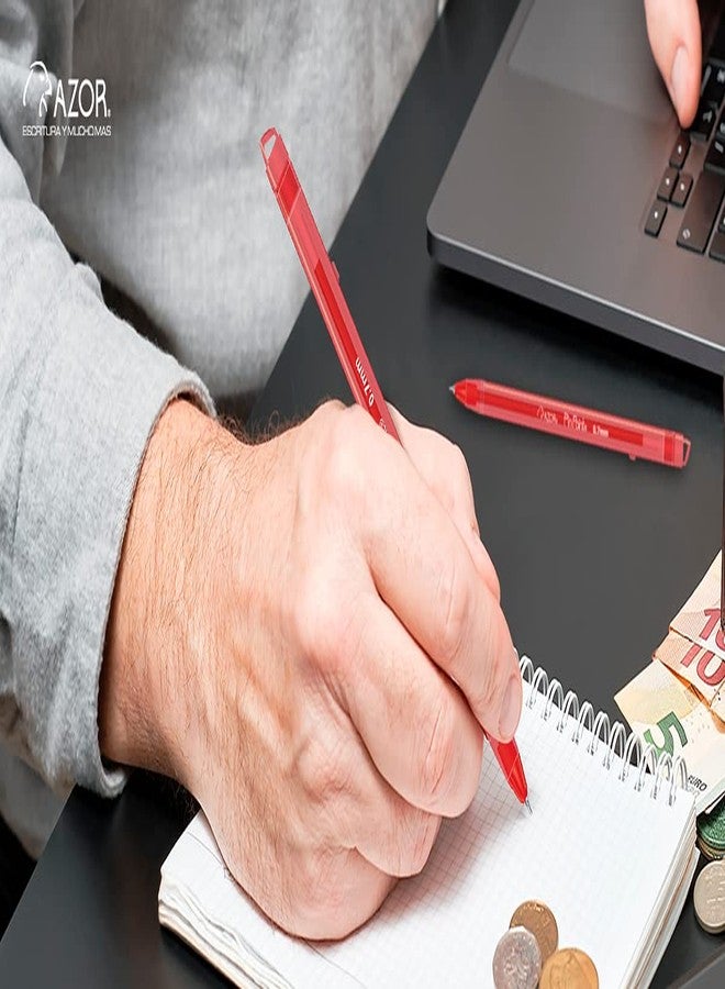 AZOR Pin Point Red Fine Point Writing 0.7mm Pens Ballpoint Pens - Pack of 12 - Image 2