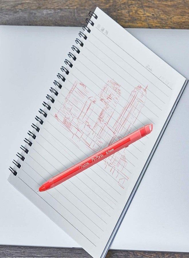 AZOR Pin Point Red Fine Point Writing 0.7mm Pens Ballpoint Pens - Pack of 12 - Image 3