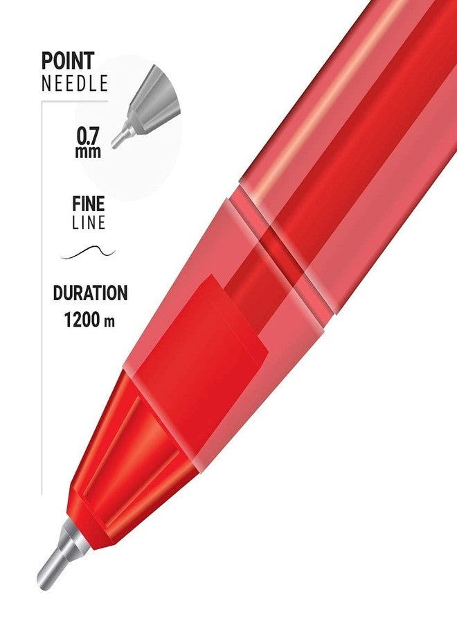 AZOR Pin Point Red Fine Point Writing 0.7mm Pens Ballpoint Pens - Pack of 12 - Image 5