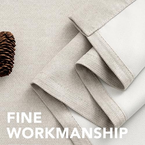 H.VERSAILTEX Wide Blackout Room Darkening Rich Quality of Textured Linen Patio Door Curtains Home Fashion Window Panel Drapes with 16 Grommets - 100 inch Wide by 96 inch Long - Heather Ivory - Image 5