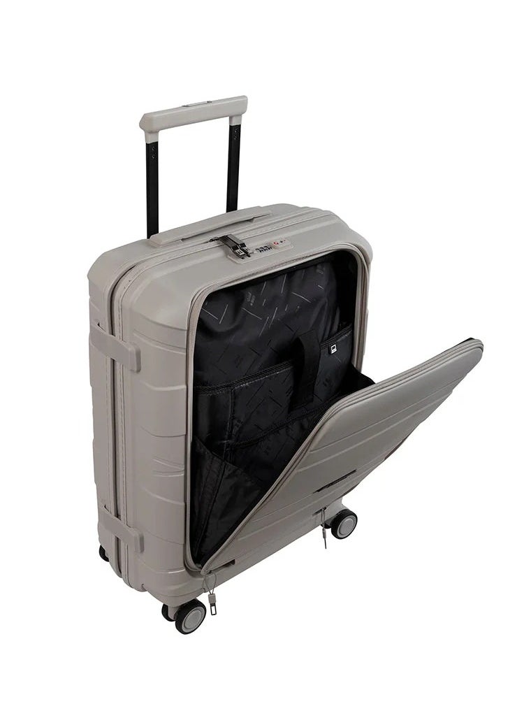 it Luggage it luggage Momentous, Unisex Polypropylene Material Hard Case Luggage, 8x360 degree Spinner Wheels, Expandable Trolley Bag, TSA Type lock, 15-2886-08, Size Cabin with Pocket, Color Pumice Stone  - Image 2