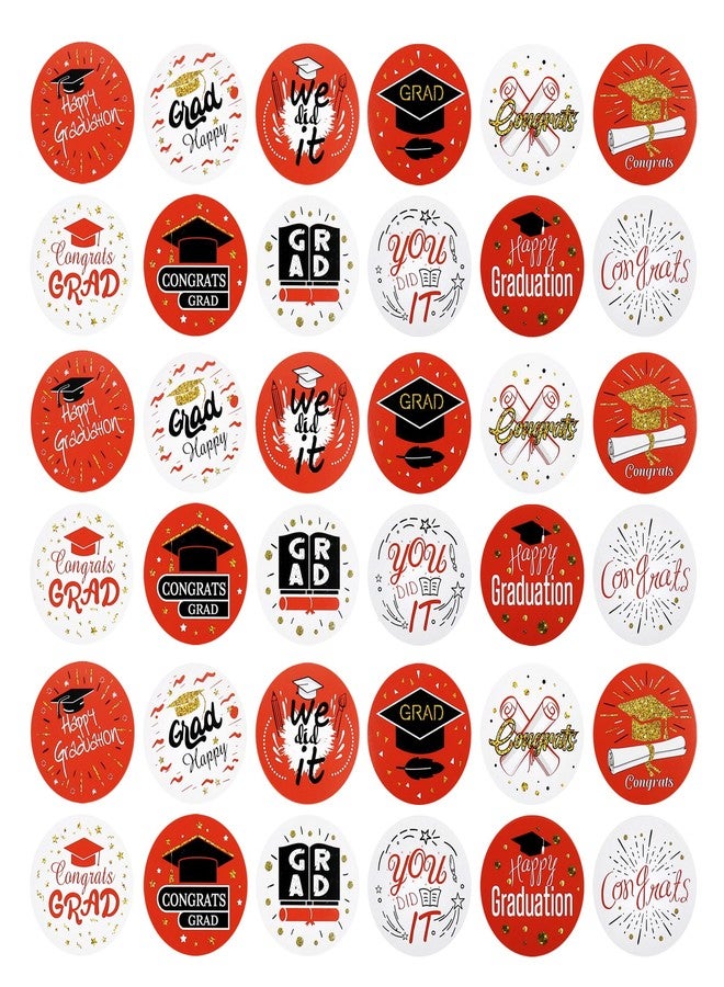 Ercadio 10 Pack 2026 Graduation Stickers Red Class of 2026 Round Label Stickers 2026 Congrats Grad Adhesive Stickers Graduation Sealing Decal for Candy Bag Gifts Wrapping Grad Party Decor Supplies