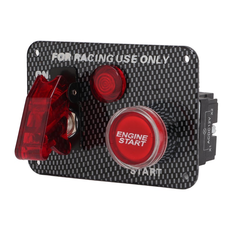 Ignition Switch Panel Kit 12V 40A Carbon Fiber Racing Style Aluminum Alloy Universal for Automobile - Image 4