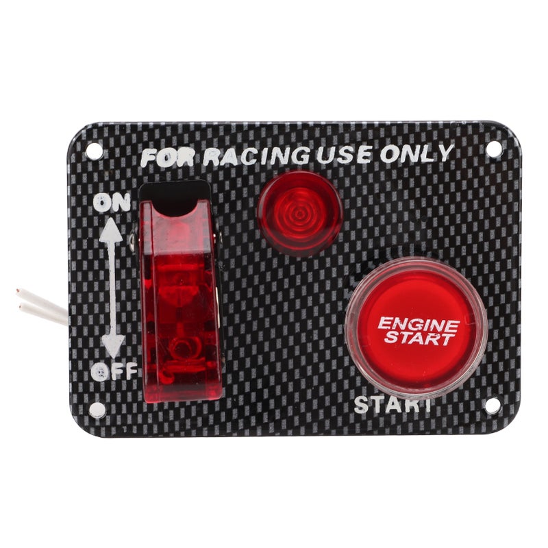 Ignition Switch Panel Kit 12V 40A Carbon Fiber Racing Style Aluminum Alloy Universal for Automobile - Image 2