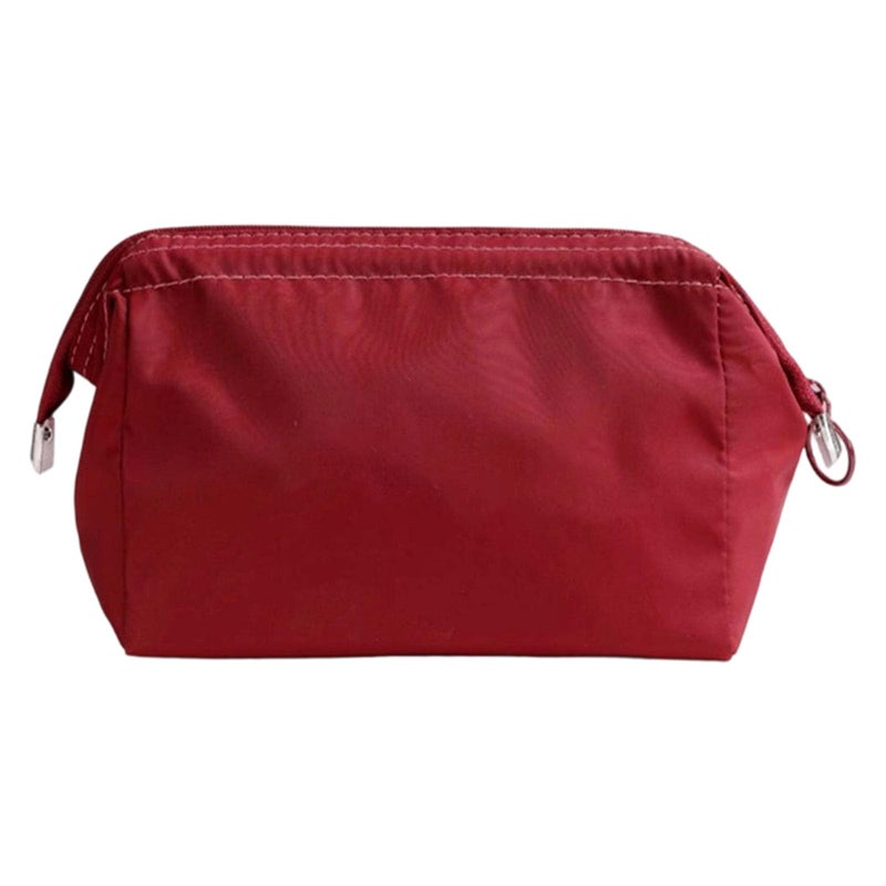 Red Water Resistant Toiletry Bag Multiple Pockets Lightweight Nylon Travel Cosmetic - Image 2