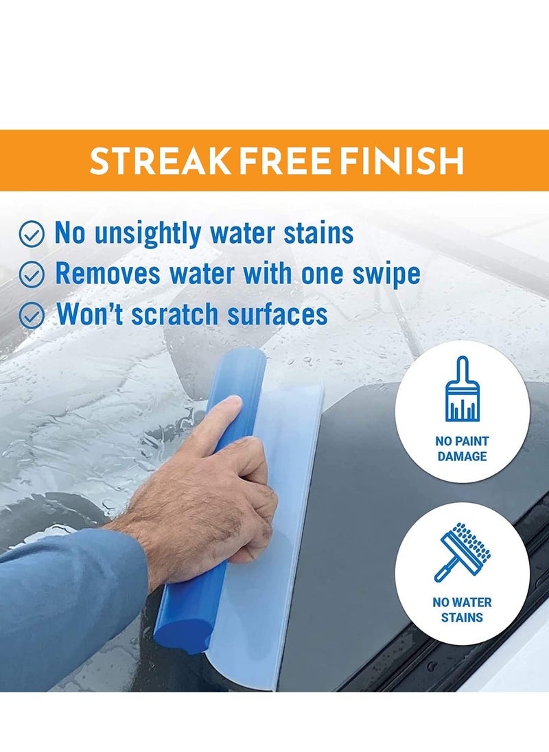 SYOSI Car Handheld Wiper Blade Squeegee Silicone Water Blade, Quickly Remove Water From Windscreen & Window Car Drying Blade 30cm Long  - Image 5