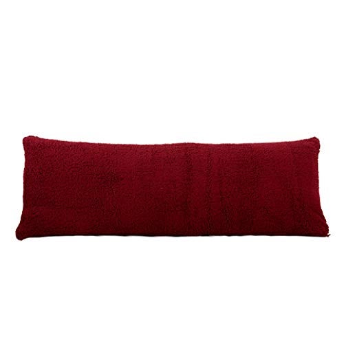 Reafort Ultra Soft Sherpa Body Pillow Cover/Case with Zipper Closure 21"x54" (21"x54" Body Pillow Cover, Red) - Image 2