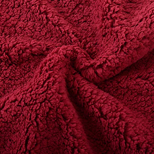 Reafort Ultra Soft Sherpa Body Pillow Cover/Case with Zipper Closure 21"x54" (21"x54" Body Pillow Cover, Red) - Image 3
