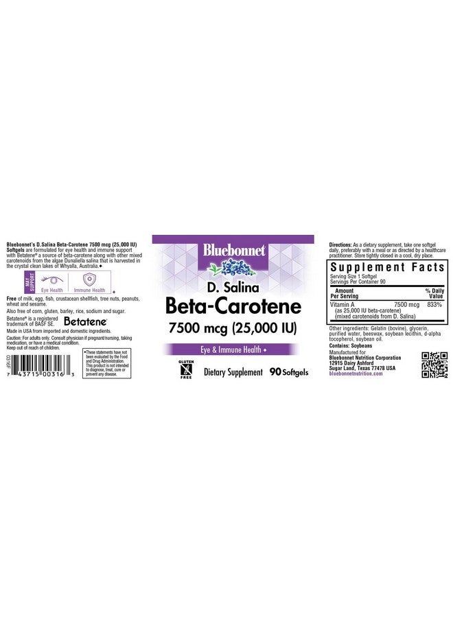 Bluebonnet BlueBonnet Mixed Beta-Carotene 25000 IU Soft Gels, Redish Brown, 90 Count  - Image 2