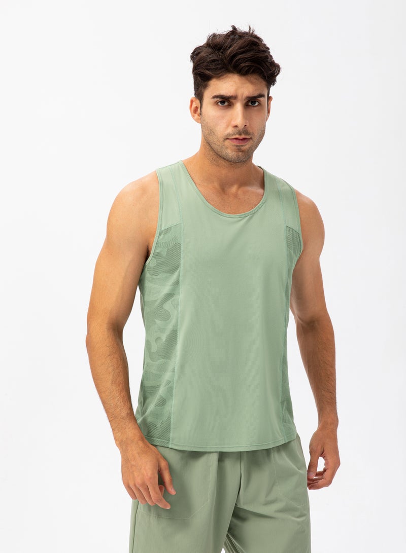 Men Quick Dry Breathable Sports Vest Green - Image 1