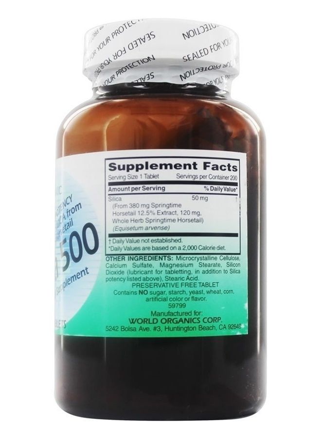 World Organic أقراص سيليكا 500 ملغ 200 - Image 3