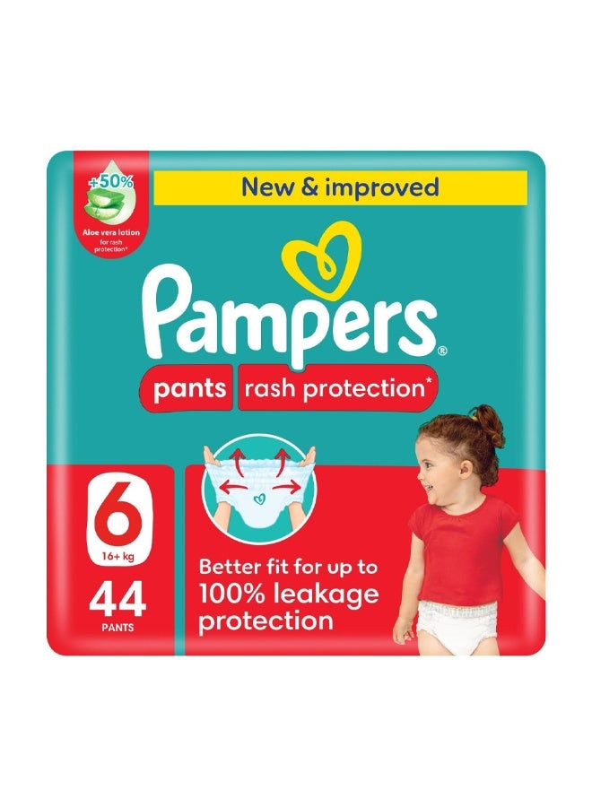 سروال حماية من الطفح الجلدي مقاس 6، 16+ كجم، 44 قطعة