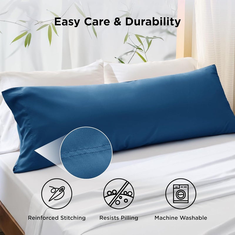 Bedsure Body Pillow Cover - Teal Long Cooling Pillow Cases, PureWoven 100% Rayon Derived from Bamboo, Cool Body Pillowcase with Envelope Closure for Women, Men, 1 Pack, 20x54 Inches - Image 5