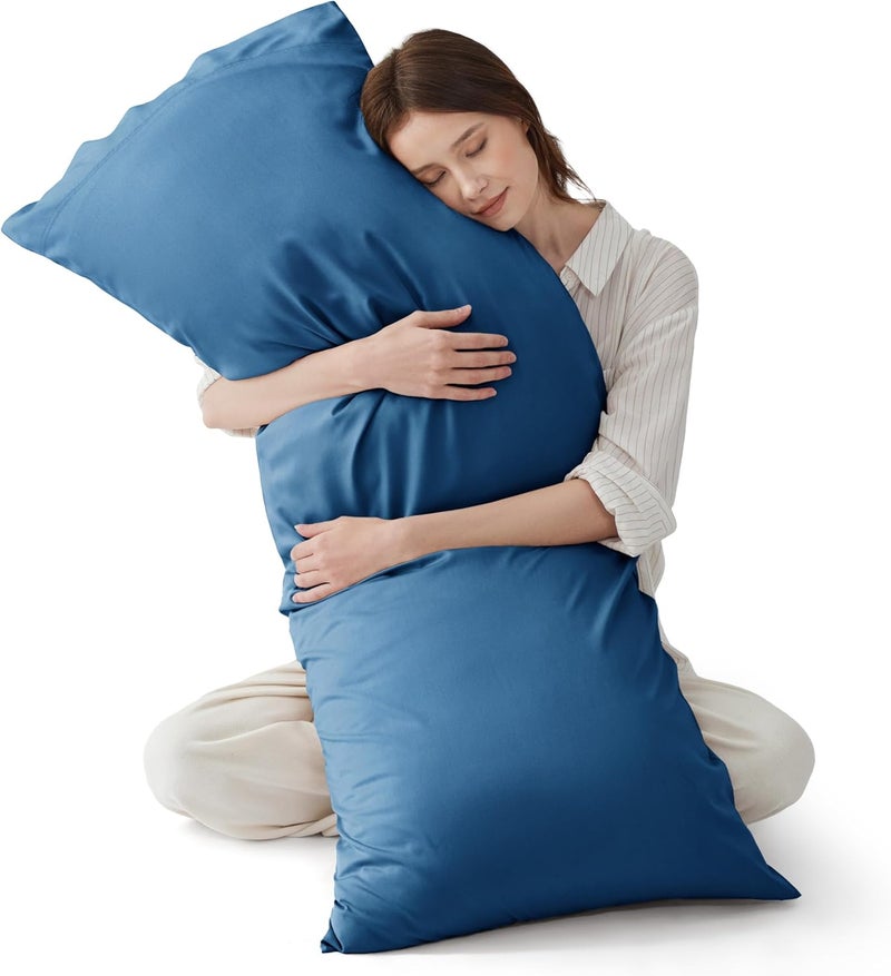 Bedsure Body Pillow Cover - Teal Long Cooling Pillow Cases, PureWoven 100% Rayon Derived from Bamboo, Cool Body Pillowcase with Envelope Closure for Women, Men, 1 Pack, 20x54 Inches - Image 1