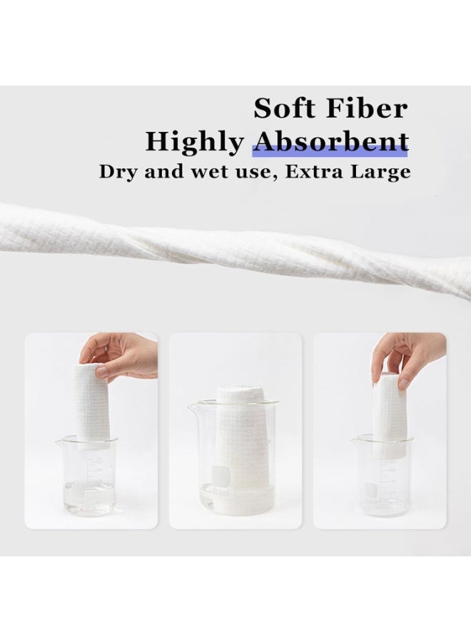 حزمة من 100 مناشف نظيفة، XL مناشف ناعمة يمكن التخلص منها للبشرة الحساسة، 26 × 30 سم، إزالة المكياج، مناديل الأطفال - Image 3