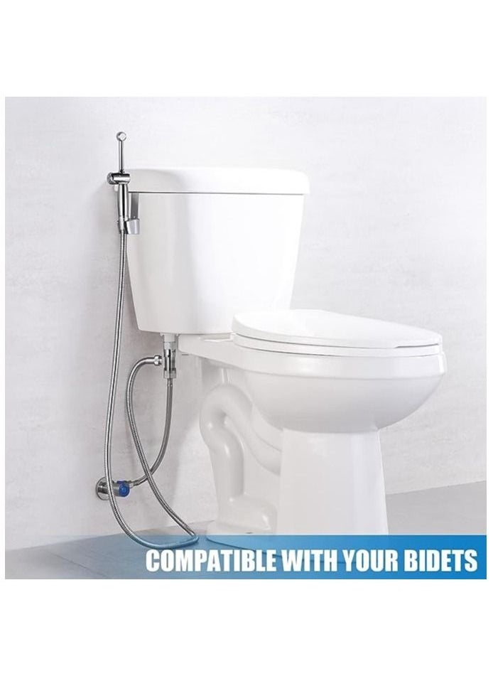 Shattaf bathroom consisting of an angle valve, a hose and a brass connection at the bottom of the box, and a distinctive shattaf, nickel color, code shams