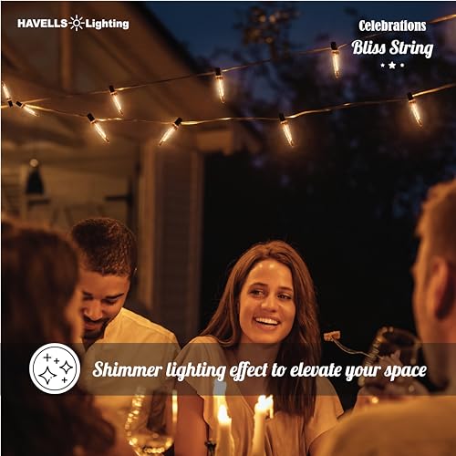 Havells Celebrations Bliss String Light for Indoor Festival Decoration (3 Metre,10 Feet, 16 Bulbs & 2 Spare Bulbs) - Image 3