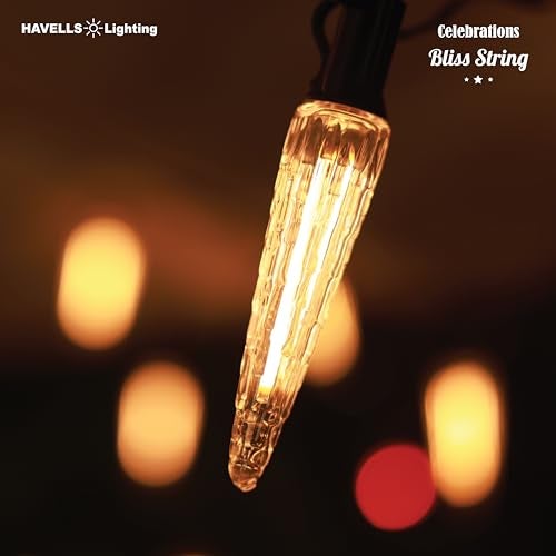 Havells Celebrations Bliss String Light for Indoor Festival Decoration (3 Metre,10 Feet, 16 Bulbs & 2 Spare Bulbs) - Image 2