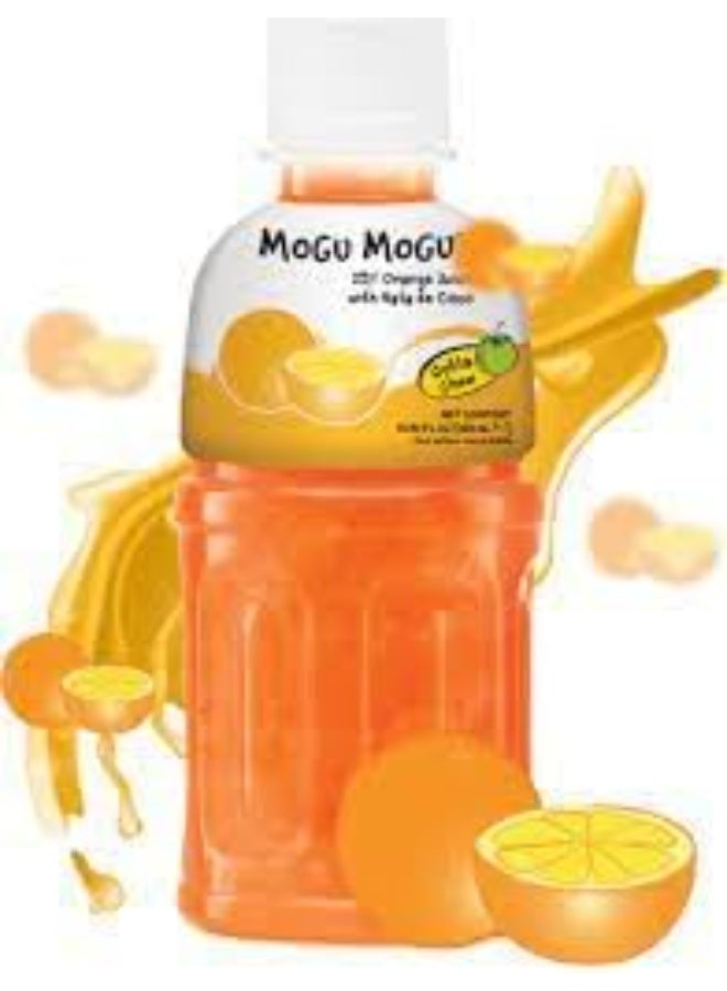 Mogu Mogu Orange Flavoured Drink with Nata de Coco, 320ml – Pack of 3 | Refreshing Tropical Juice Beverage with Chewy Coconut Bits - Image 2