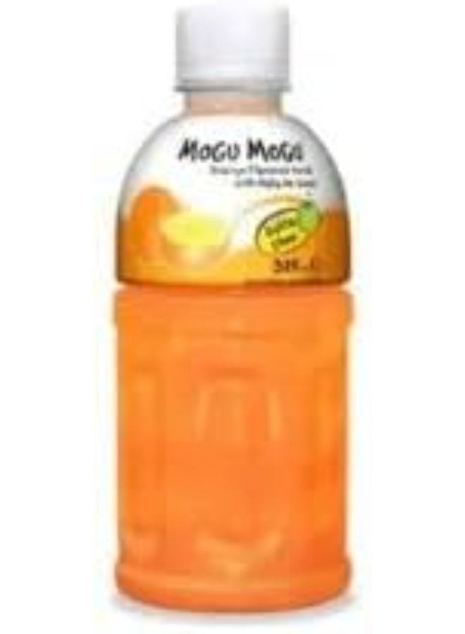 Mogu Mogu Orange Flavoured Drink with Nata de Coco, 320ml – Pack of 3 | Refreshing Tropical Juice Beverage with Chewy Coconut Bits - Image 1