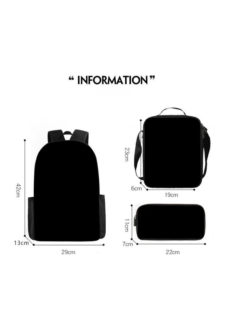 Labubu Primary School Backpack Cartoon Backpack 40*30*13CM+Lunch Bag 21*20*11.5CM+Pen Bag 22*11*5CM Three-piece Set - Image 2