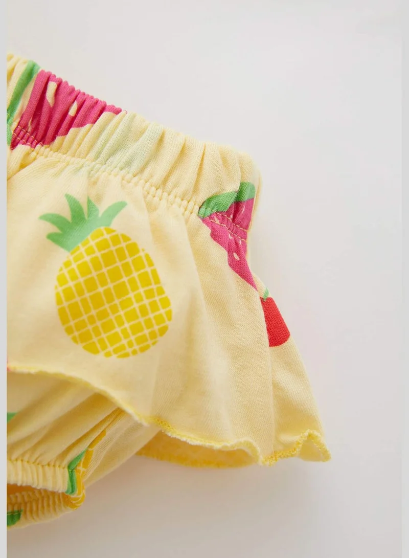 ديفاكتو Regular Fit Short Sleeve Pineaplle Print Boydusit & Thong Set