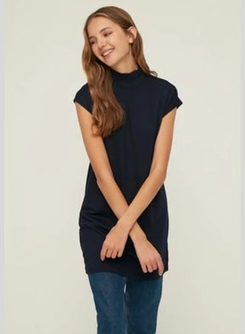 trendyol Navy Blue-Stone 2-piece Stand Up Collar Sleeveless Underwear Tunic TCTSS21UK0033