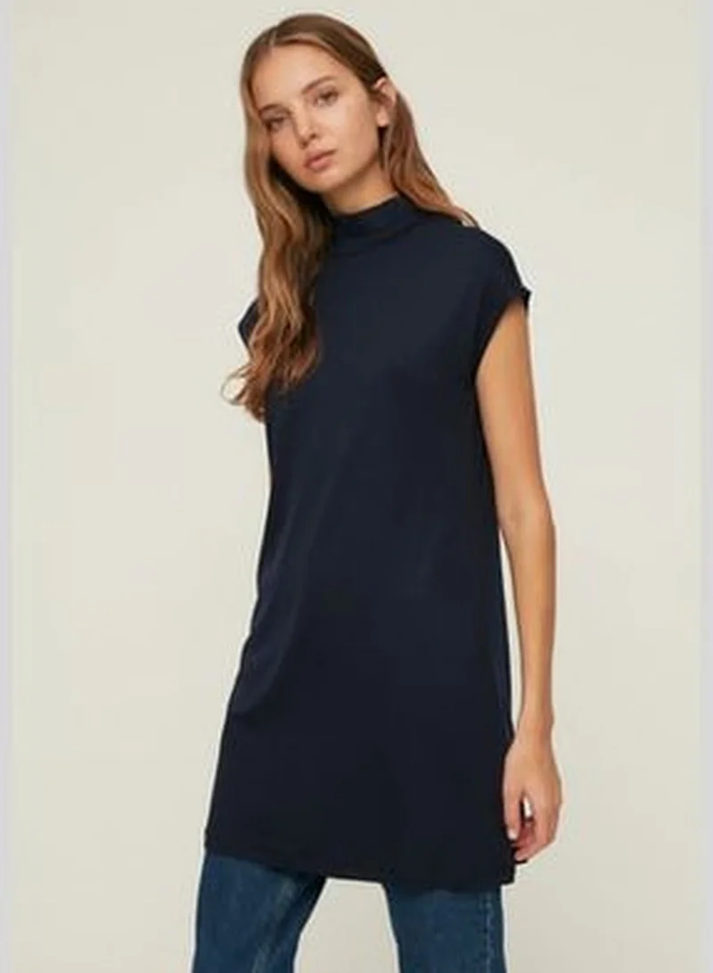 trendyol Navy Blue-Stone 2-piece Stand Up Collar Sleeveless Underwear Tunic TCTSS21UK0033