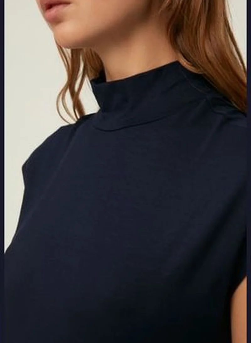 trendyol Navy Blue-Stone 2-piece Stand Up Collar Sleeveless Underwear Tunic TCTSS21UK0033