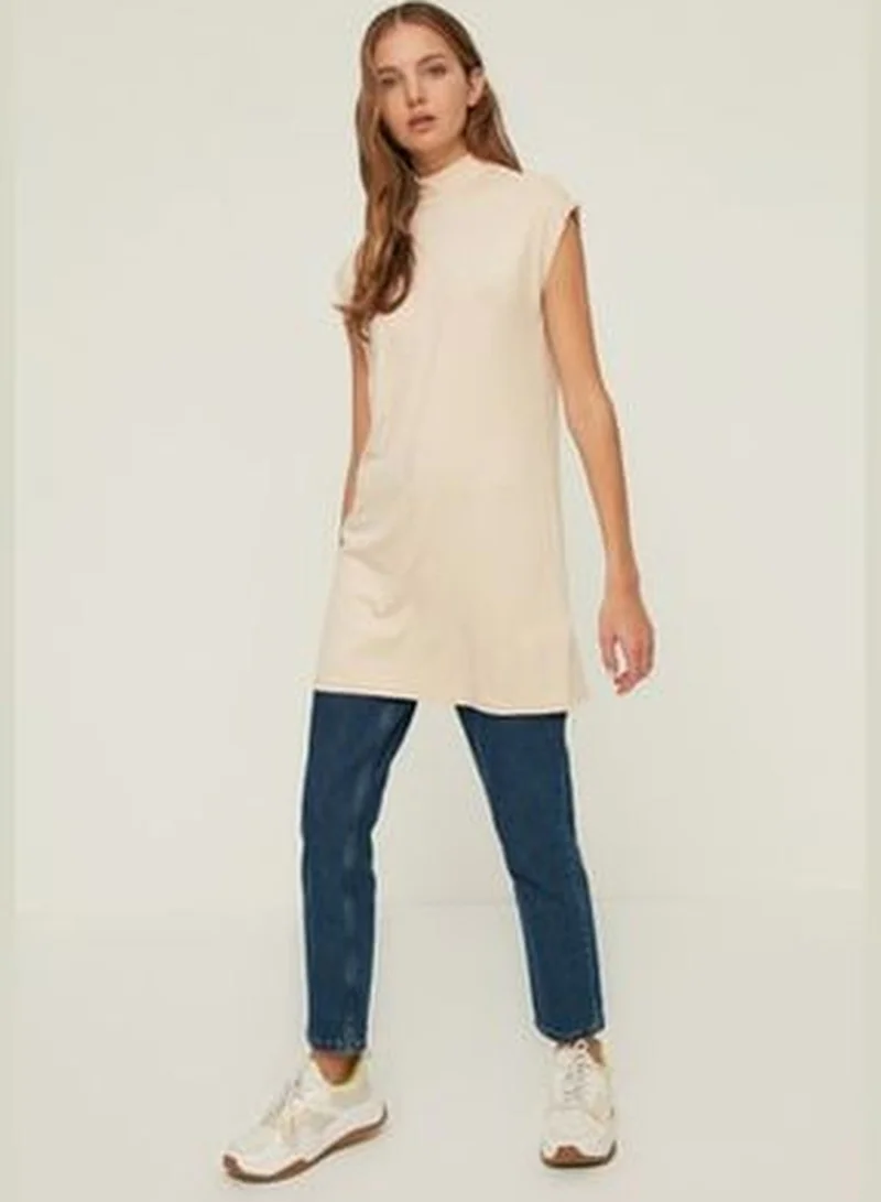 trendyol Navy Blue-Stone 2-piece Stand Up Collar Sleeveless Underwear Tunic TCTSS21UK0033