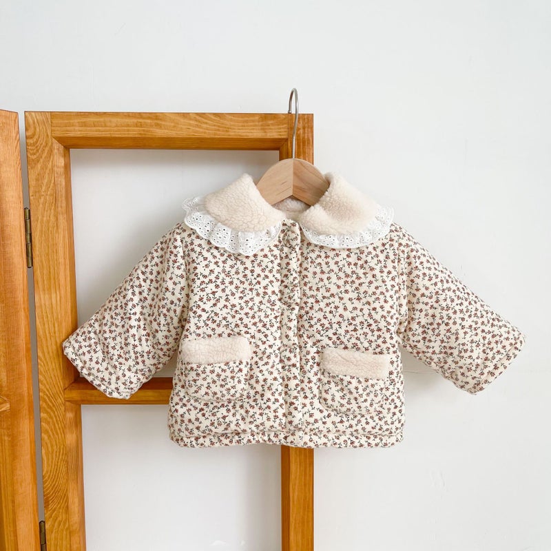 Infant Floral Cotton Coat 0-3 Years Winter Floral coat 