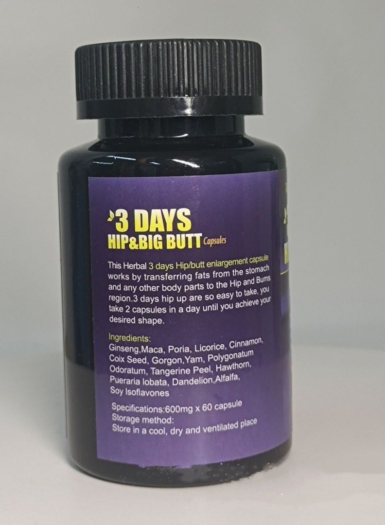 Wins Town 3 DAYS Hip Capsule , Natural Body Buttock Curve , Firming And Plump Hips Capsule , Lifting Pills For Women 