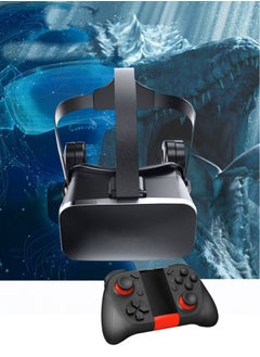 Virtual Reality VR Realistic Glasses,3D Headset Devices With Professional Gamepads, Smart Helmet Lenses Compatible with Mobile Phone