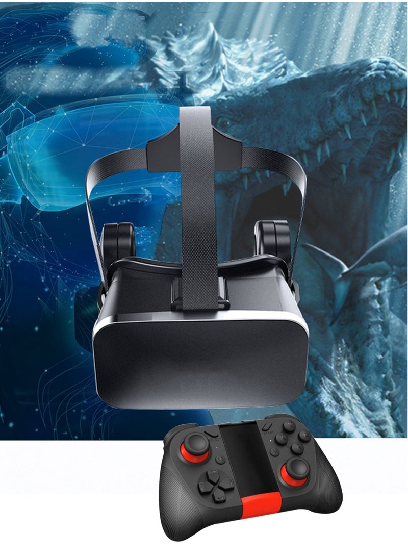 Pretocter - Virtual Reality VR Realistic Glasses,3D Headset Devices With Professional Gamepads, Smart Helmet Lenses Compatible with Mobile Phone - Image 1